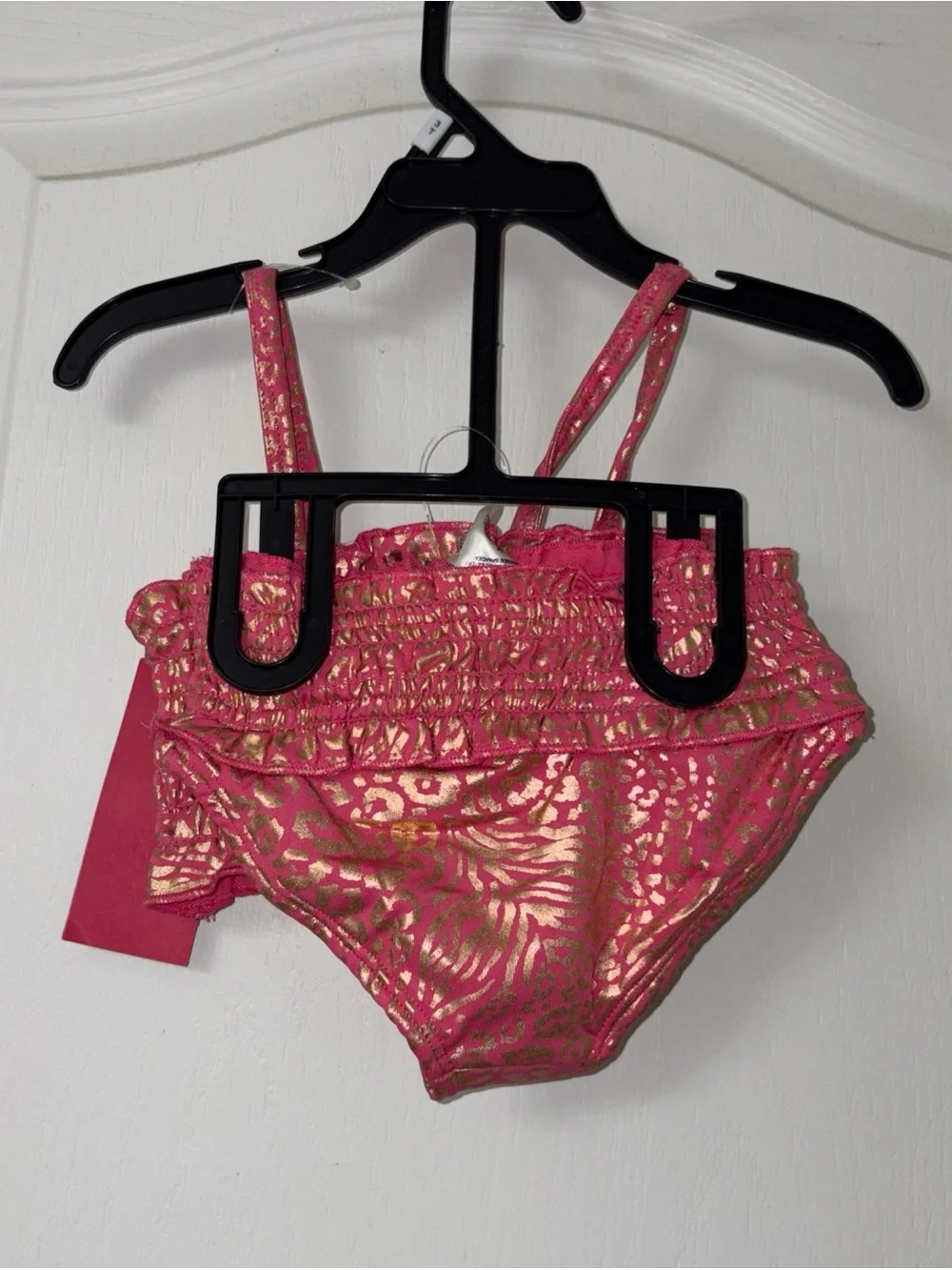 NWT Vince Camuto Girls‎ Size 3T Animal Print Swimsuit 2 Piece Set Pink Gold